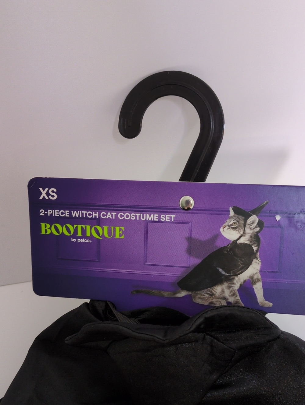 NWT Bootique 2-Piece Witch Cat Costume Set XS Black Cape & Hat Pet Outfit
